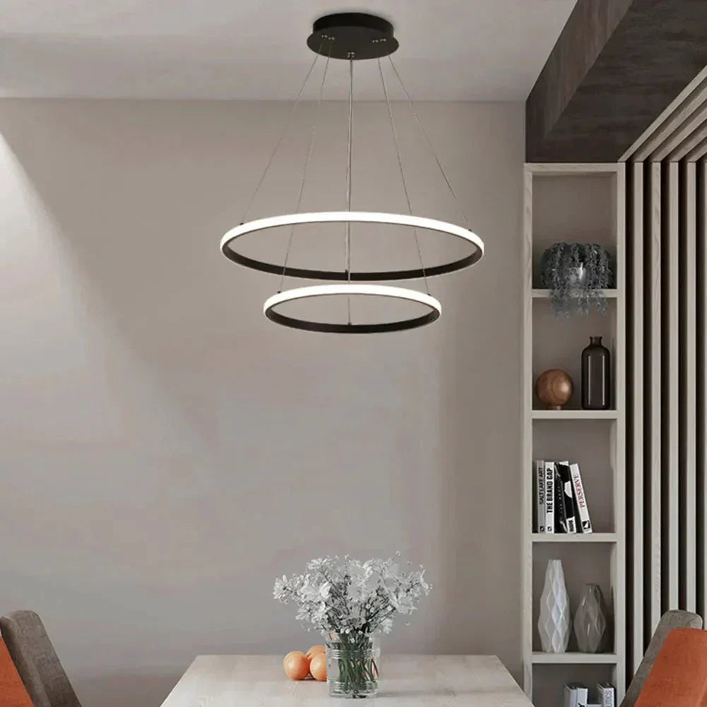 Lustre de Teto Circular Duplo em Led